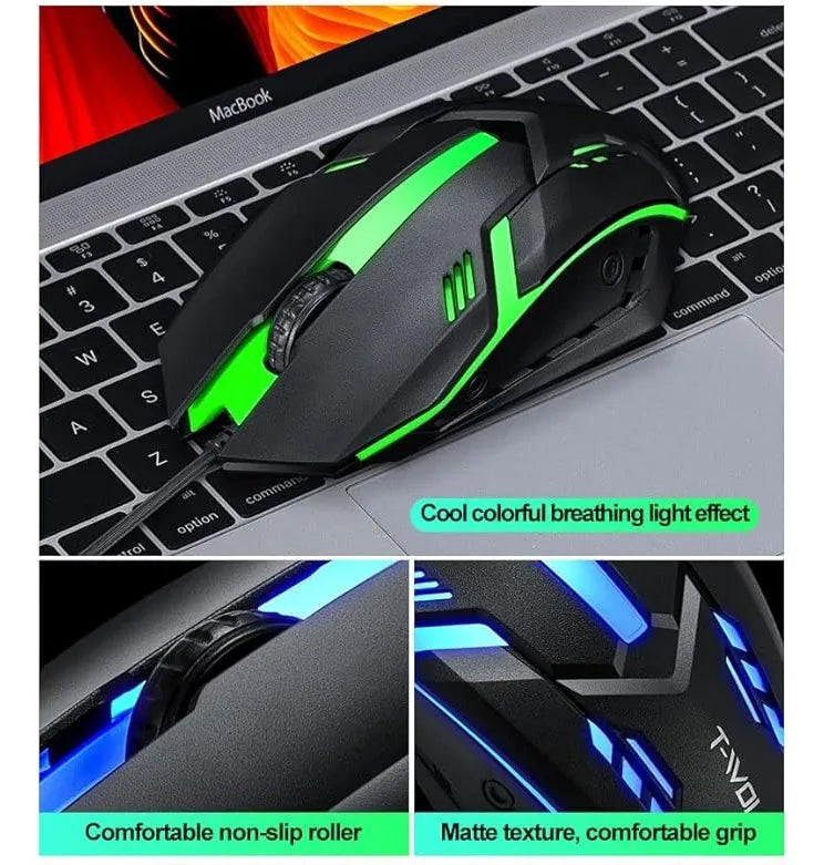 Combo Gamer Teclado Mouse Twolf Tf200 Rgb Negro